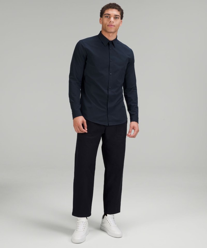 Lululemon New Venture Slim-Fit Long-Sleeve Shirt True Navy Online Outlet Sale