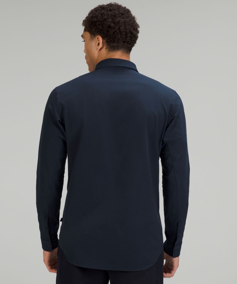Lululemon New Venture Slim-Fit Long-Sleeve Shirt True Navy Online Outlet Sale