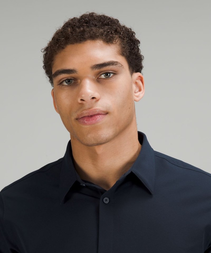 Lululemon New Venture Slim-Fit Long-Sleeve Shirt True Navy Online Outlet Sale