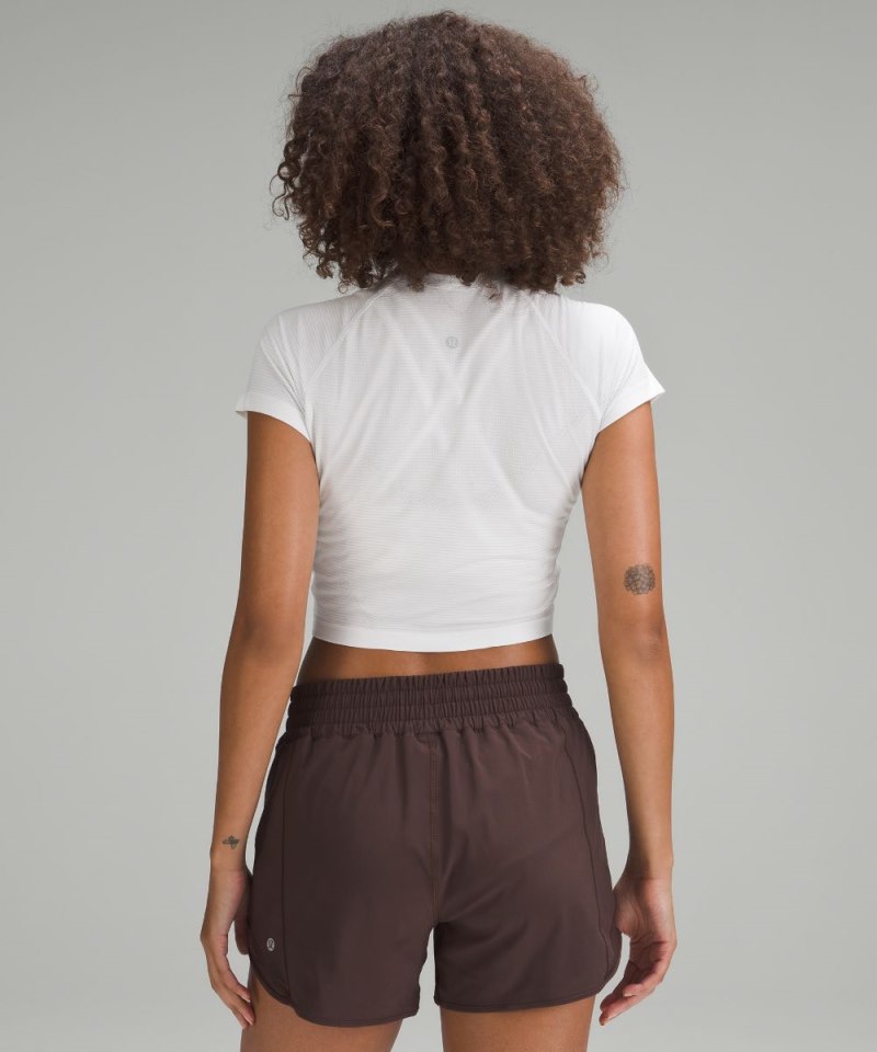 Lululemon Swiftly Tech Cropped Short-Sleeve Shirt 2.0 White / White Online Outlet Sale