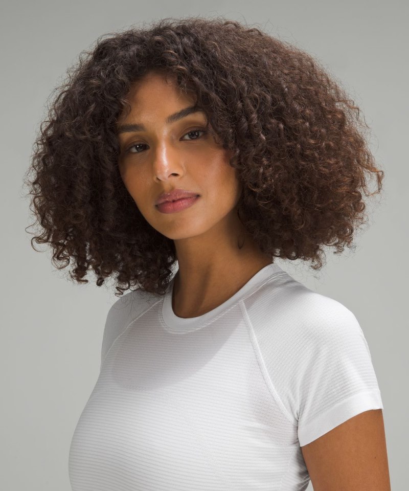 Lululemon Swiftly Tech Cropped Short-Sleeve Shirt 2.0 White / White Online Outlet Sale