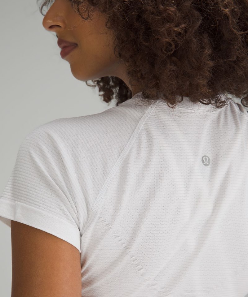 Lululemon Swiftly Tech Cropped Short-Sleeve Shirt 2.0 White / White Online Outlet Sale