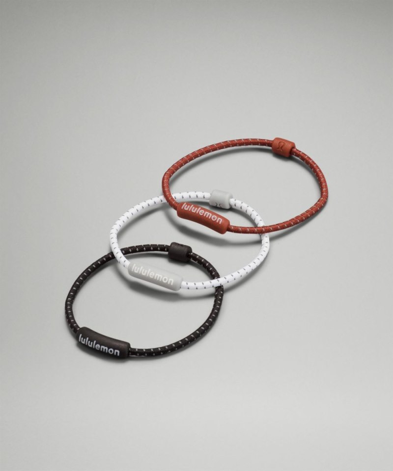 Lululemon Silicone Hair Ties *3 Pack Black / White / Date Brown Online Outlet Sale