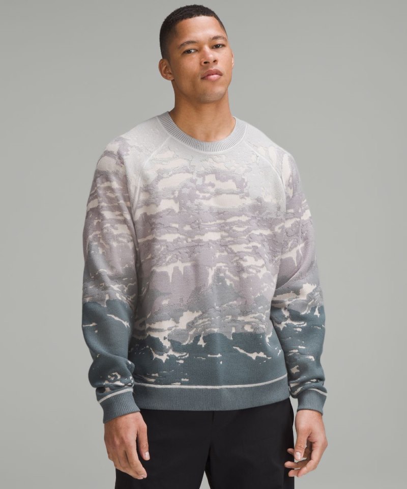 Lululemon lululemon lab Textured Jacquard Sweater Catena Jacquard Sea Steel Multi Online Outlet Sale