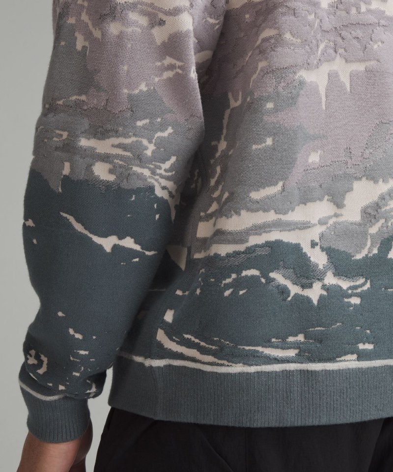 Lululemon lululemon lab Textured Jacquard Sweater Catena Jacquard Sea Steel Multi Online Outlet Sale