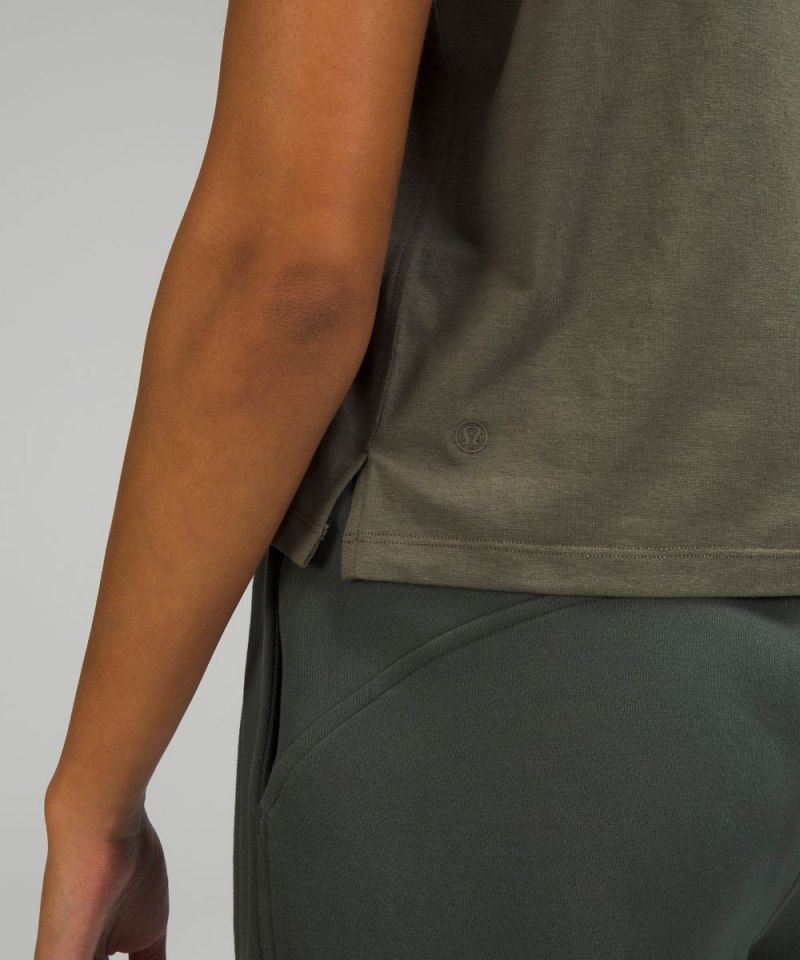 Lululemon Classic-Fit Cotton-Blend Tank Top Army Green Online Outlet Sale