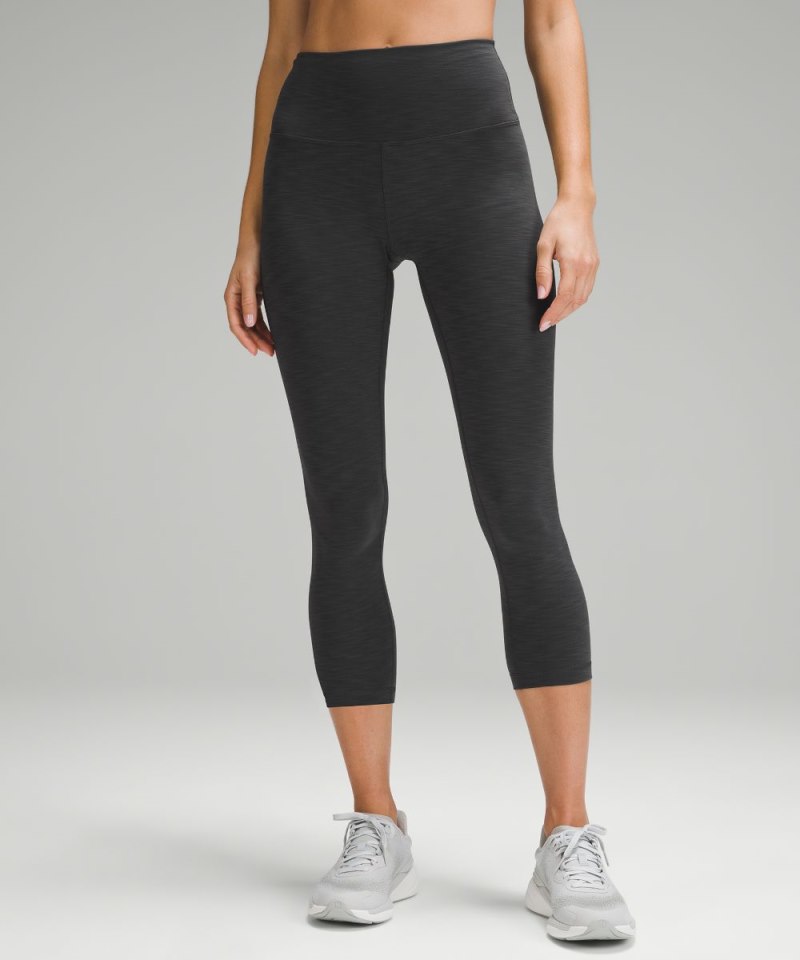 Lululemon Wunder Train High-Rise Crop 23" Heathered Graphite Grey Online Outlet Sale