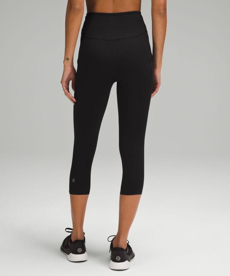 Lululemon Fast and Free High-Rise Crop with Pockets 19" Black Online Outlet Sale