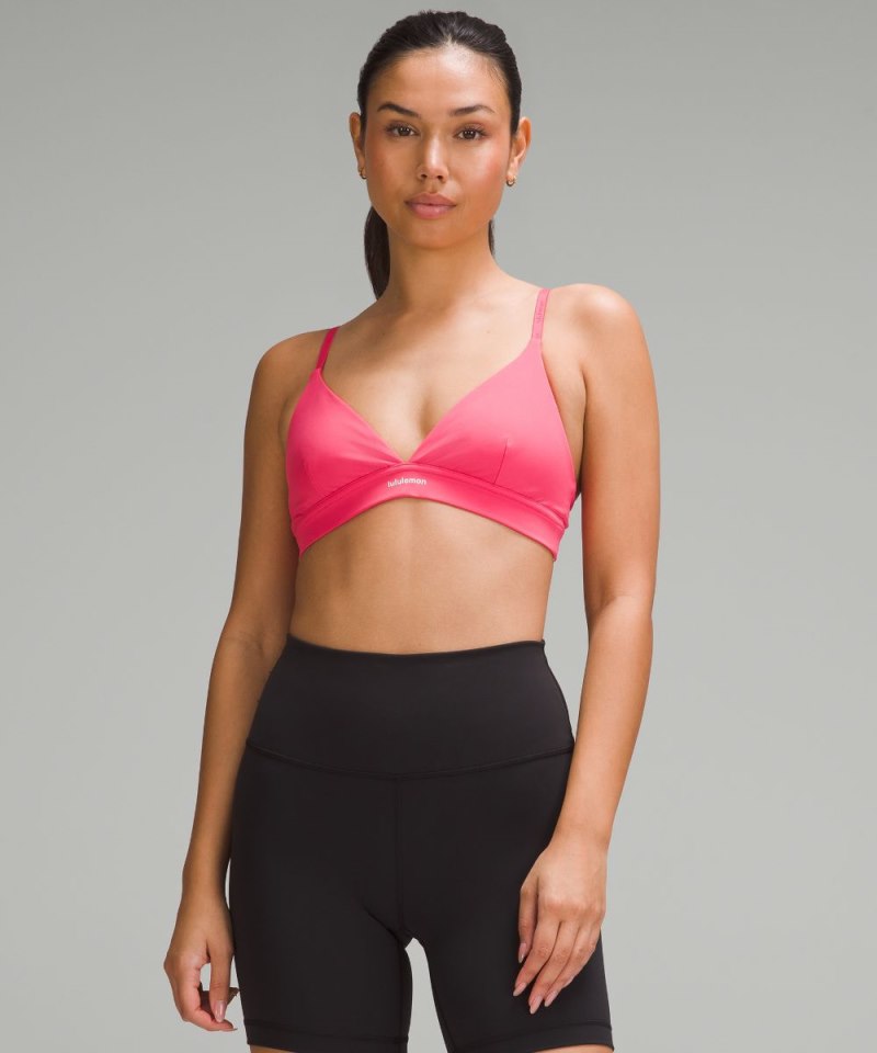 Lululemon License to Train Triangle Bra *Light Support, A / B Cup Glaze Pink Online Outlet Sale