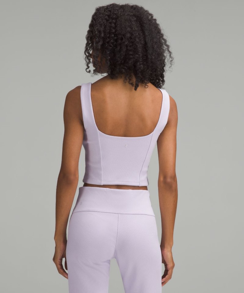 Lululemon Ribbed Softstreme Sweetheart Tank Top Lilac Ether Online Outlet Sale
