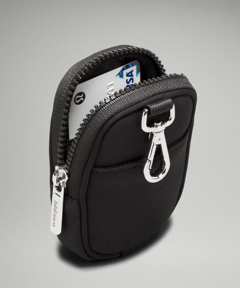 Lululemon Clippable Nano Pouch *Knit Nylon Black Online Outlet Sale