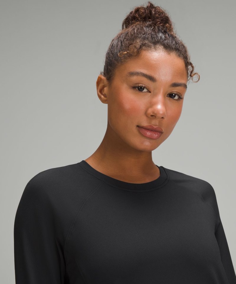 Lululemon Abrasion-Resistant High-Coverage Long-Sleeve Shirt Black Online Outlet Sale