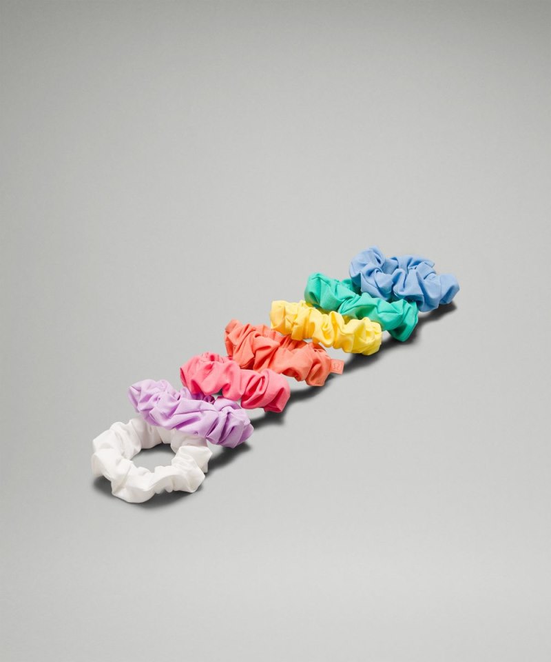 Lululemon Uplifting Scrunchies *7 Pack White / Sakura Pink / Coral Kiss / Beaming Yellow / Wander Teal / Sinatra Blue / Purple Cosmos Online Outlet Sale