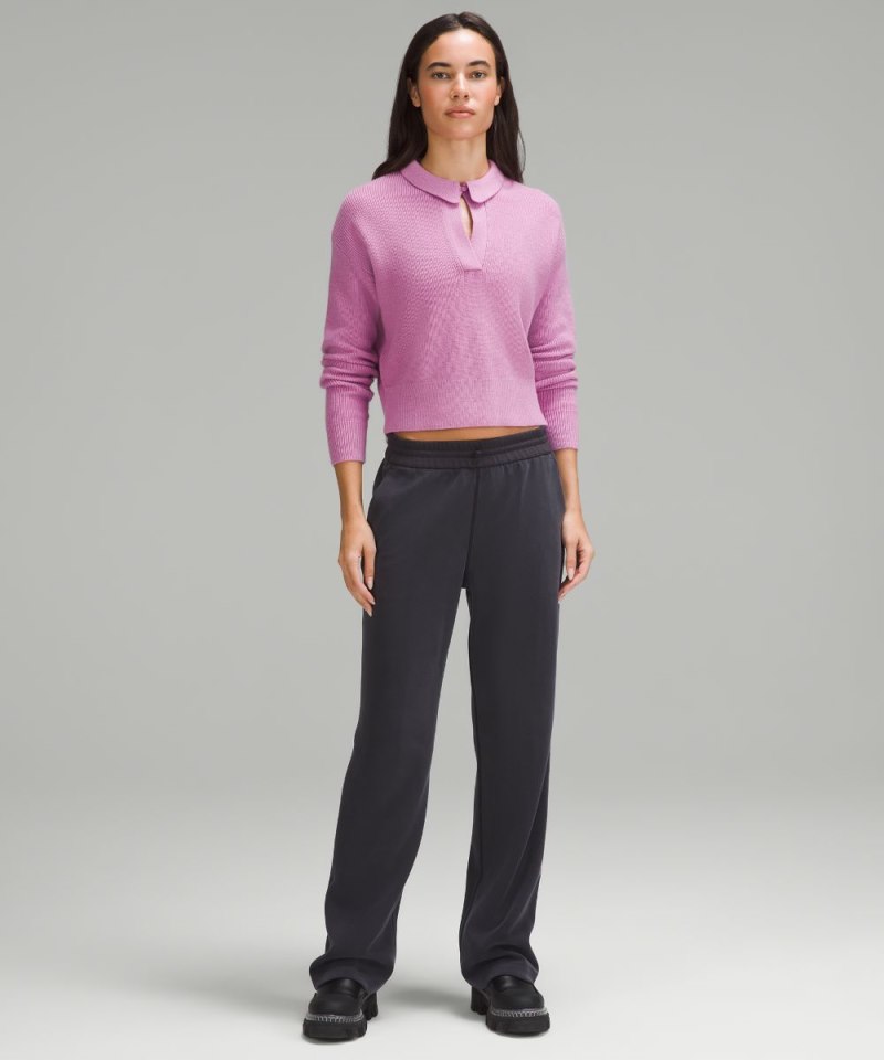 Lululemon Collared Merino Wool-Blend Sweater Dahlia Mauve Online Outlet Sale