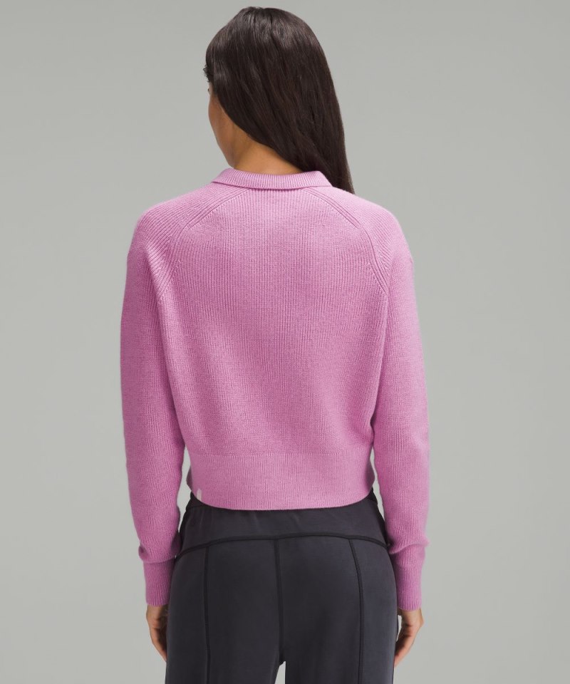 Lululemon Collared Merino Wool-Blend Sweater Dahlia Mauve Online Outlet Sale