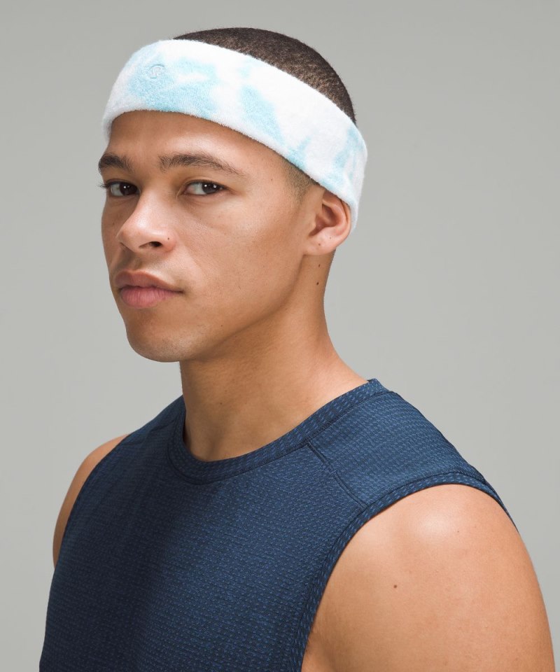 Lululemon Cotton Terry Sweatband Cyan Blue Online Outlet Sale