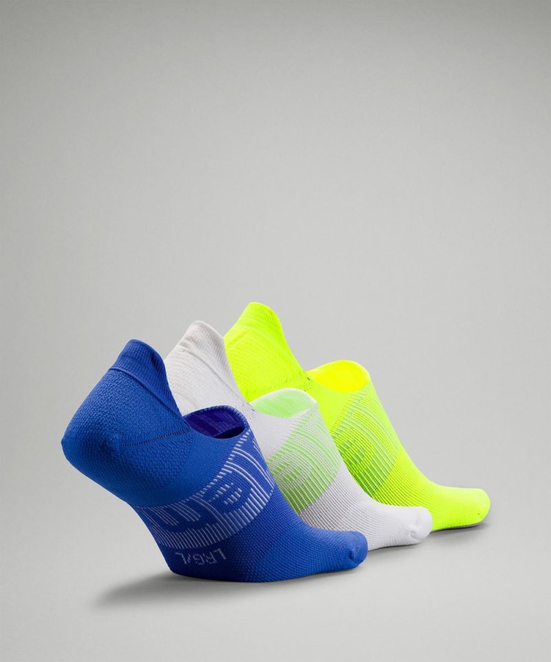 Lululemon Men's Power Stride No-Show Socks with Active Grip *3 Pack Blazer Blue / Absinthe / Highlight Yellow Online Outlet Sale