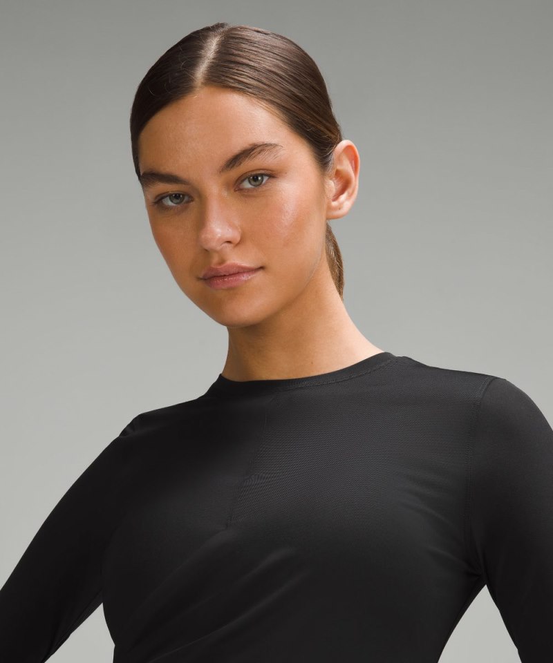 Lululemon Light SmoothCover Wrap-Front Long-Sleeve Shirt Black Online Outlet Sale