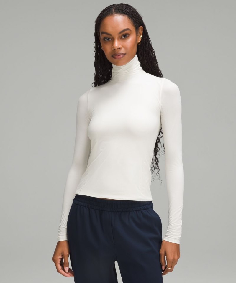 Lululemon Wundermost Ultra-Soft Nulu Long-Sleeve Turtleneck Bone Online Outlet Sale