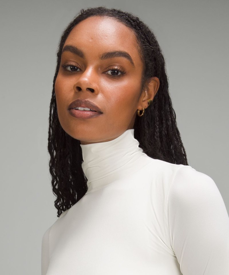 Lululemon Wundermost Ultra-Soft Nulu Long-Sleeve Turtleneck Bone Online Outlet Sale