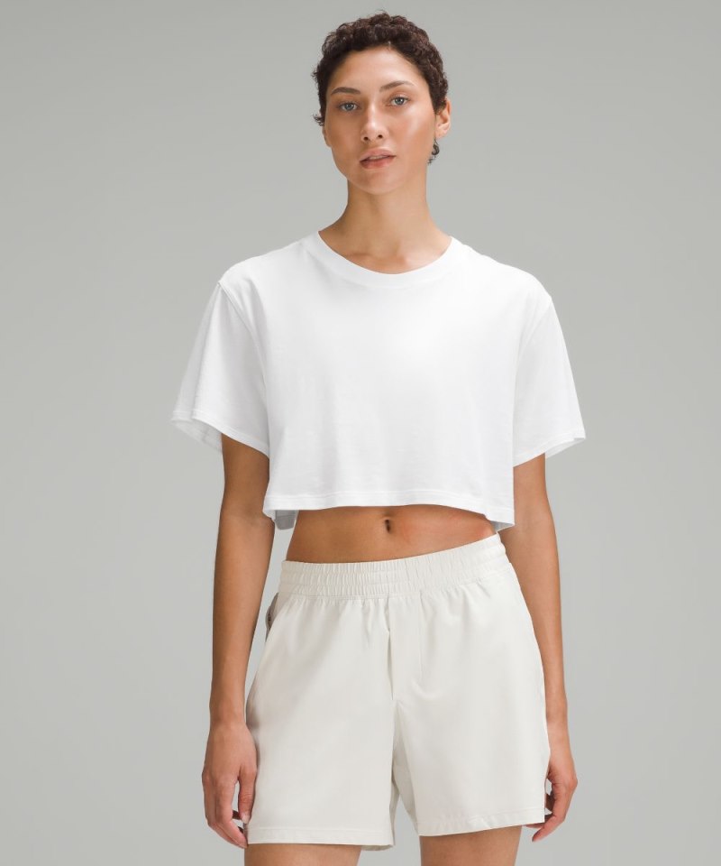 Lululemon All Yours Cropped T-Shirt White Online Outlet Sale