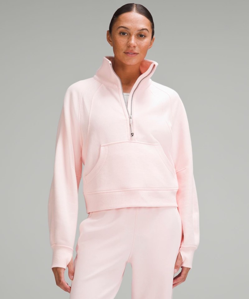Lululemon Scuba Oversized Funnel-Neck Half Zip Strawberry Milkshake Online Outlet Sale