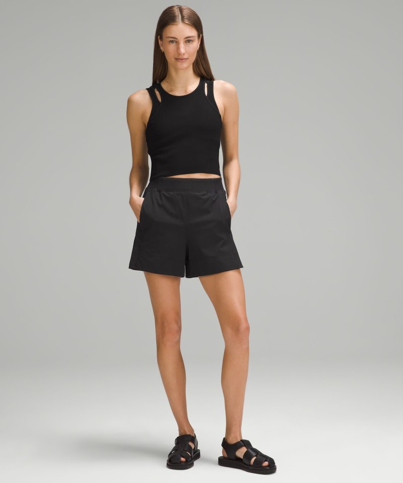 Lululemon Stretch Woven Relaxed-Fit High-Rise Short 4" Black Online Outlet Sale