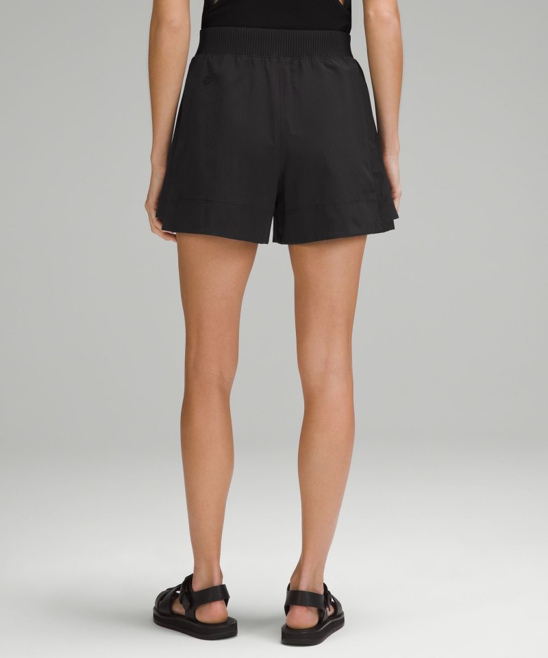 Lululemon Stretch Woven Relaxed-Fit High-Rise Short 4" Black Online Outlet Sale
