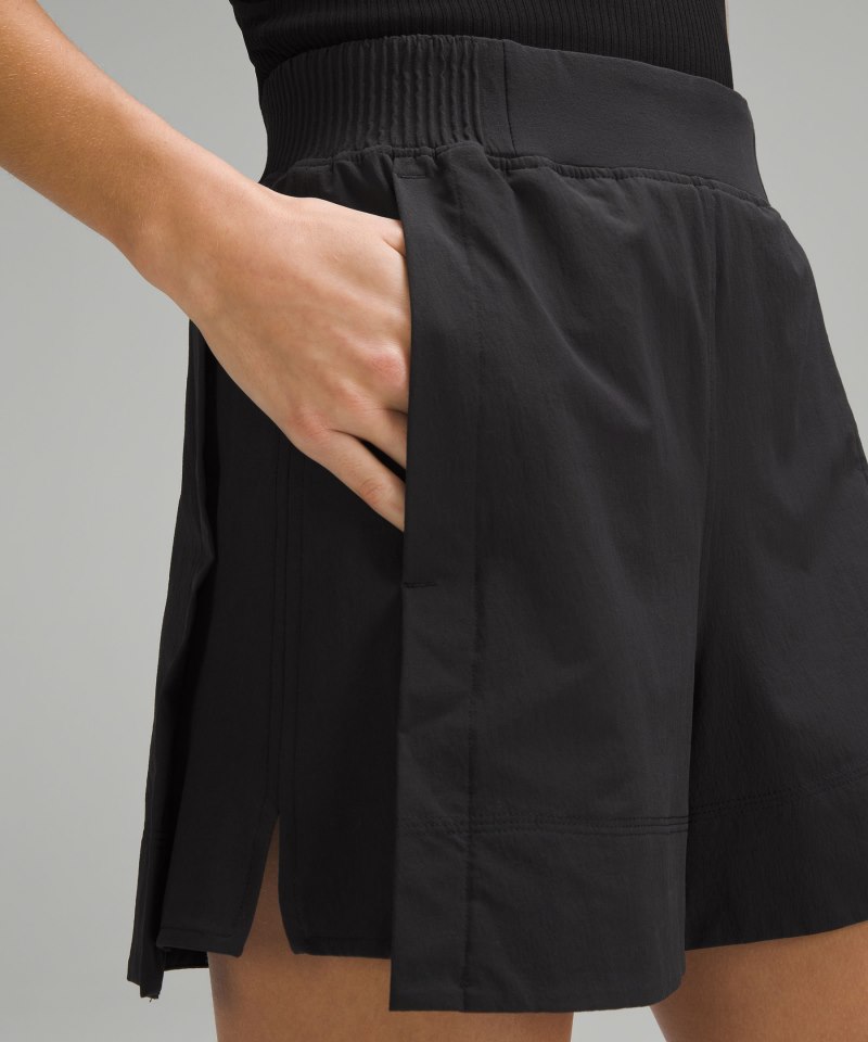 Lululemon Stretch Woven Relaxed-Fit High-Rise Short 4" Black Online Outlet Sale