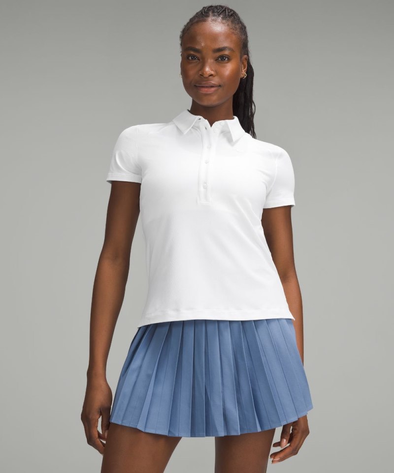 Lululemon Quick Dry Short-Sleeve Polo Shirt *Straight Hem White Online Outlet Sale