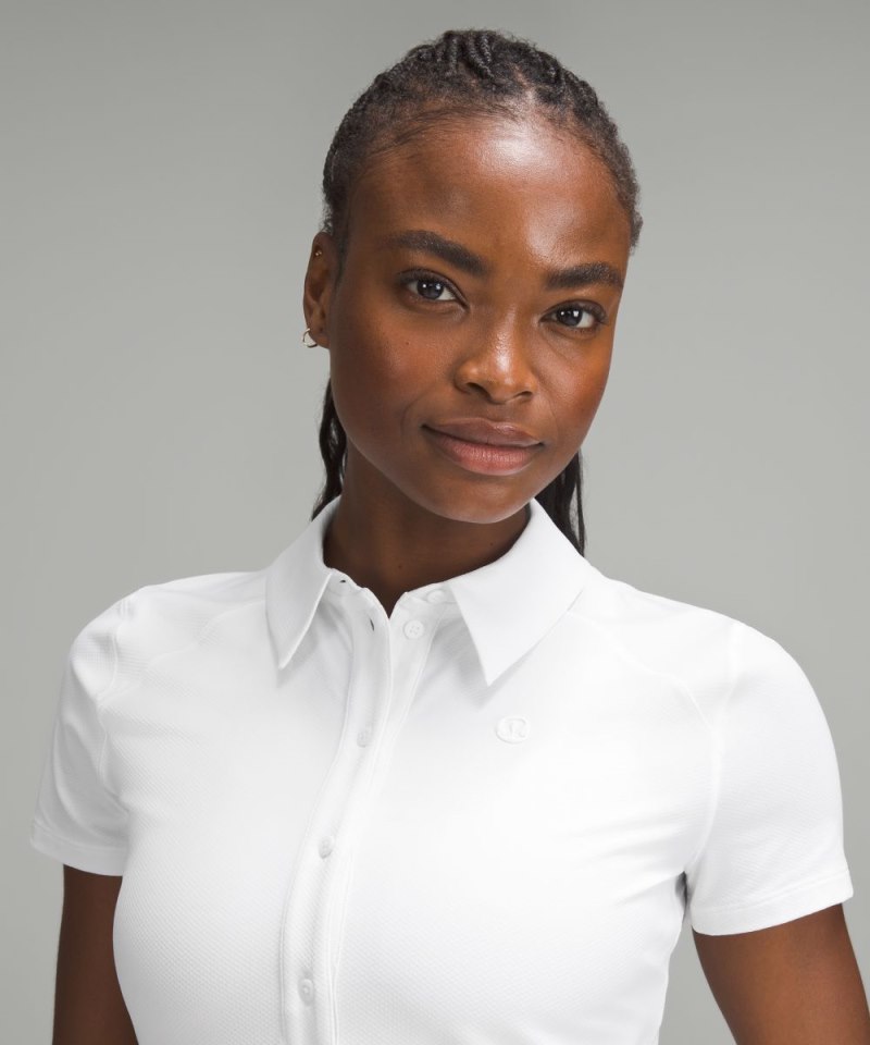 Lululemon Quick Dry Short-Sleeve Polo Shirt *Straight Hem White Online Outlet Sale