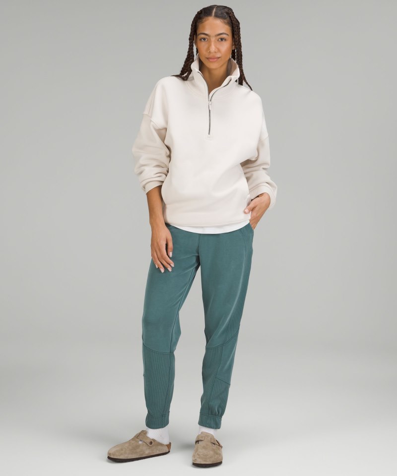 Lululemon Brushed Softstreme Ribbed High-Rise Jogger Green Jasper Online Outlet Sale