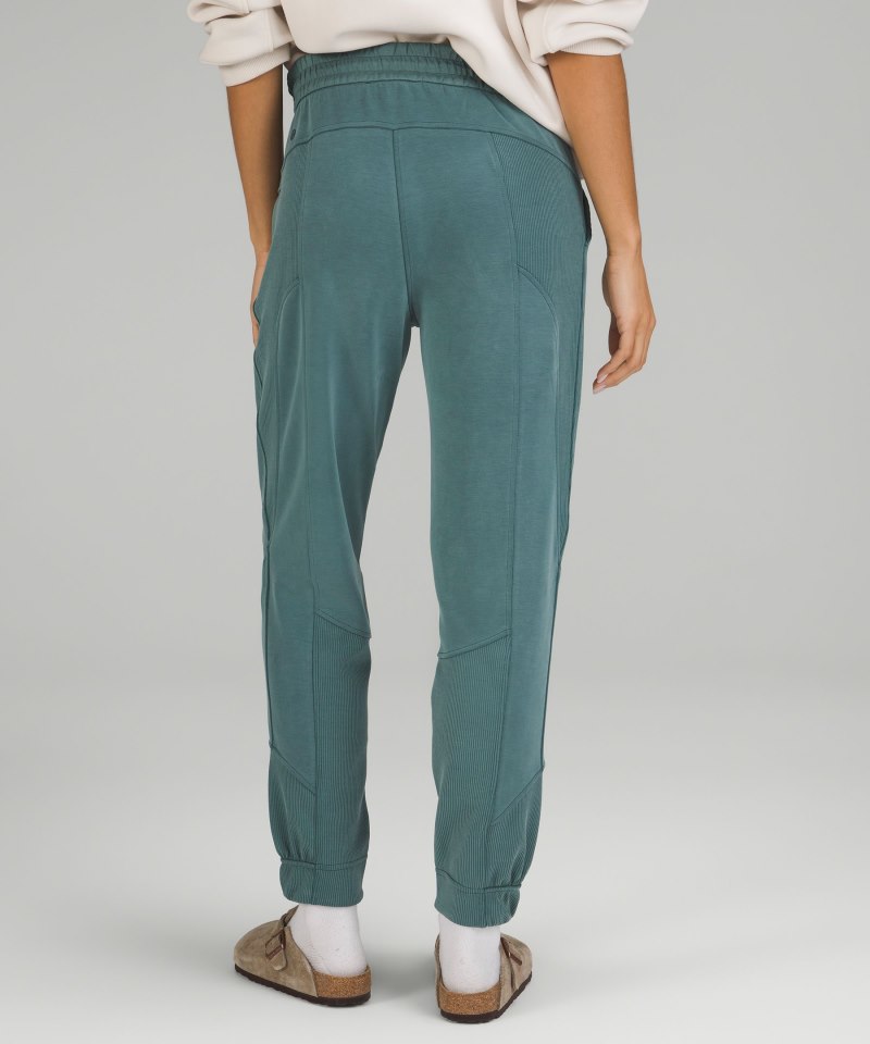 Lululemon Brushed Softstreme Ribbed High-Rise Jogger Green Jasper Online Outlet Sale