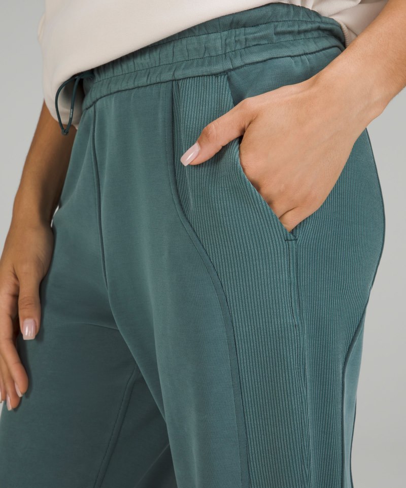 Lululemon Brushed Softstreme Ribbed High-Rise Jogger Green Jasper Online Outlet Sale