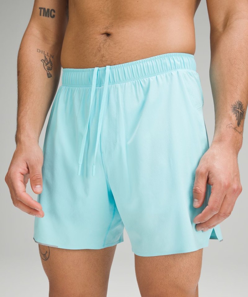 Lululemon Surge Lined Short 6" Cyan Blue Online Outlet Sale
