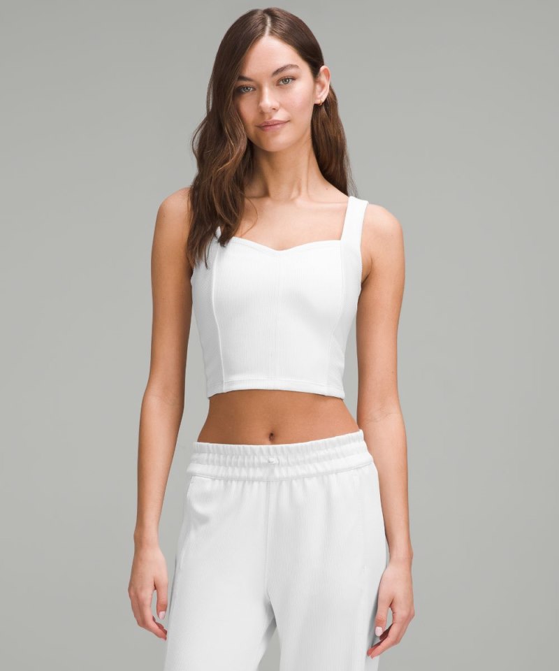 Lululemon Ribbed Softstreme Sweetheart Tank Top Light Vapor Online Outlet Sale