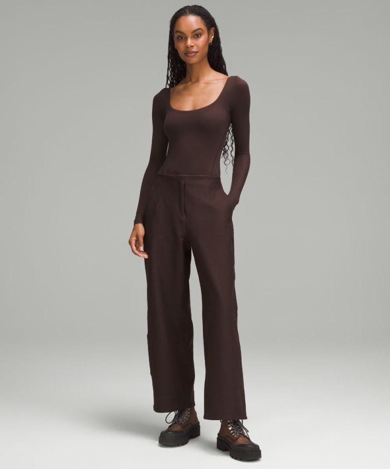 Lululemon Wundermost Ultra-Soft Nulu Square-Neck Long-Sleeve Bodysuit French Press Online Outlet Sale