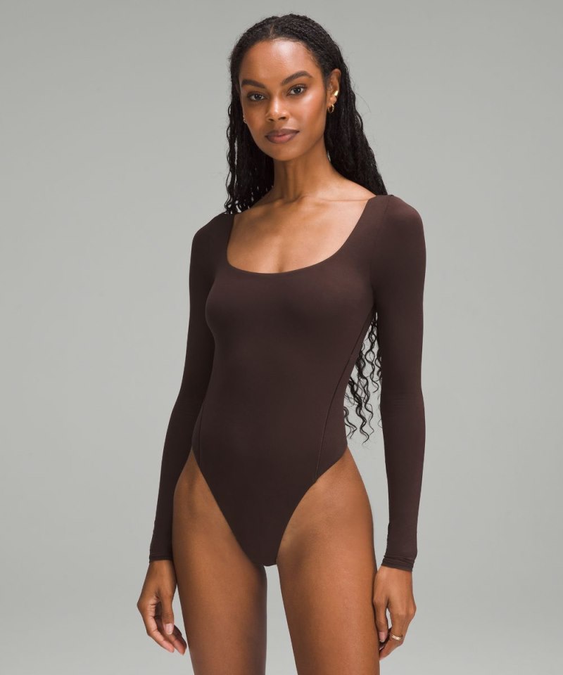 Lululemon Wundermost Ultra-Soft Nulu Square-Neck Long-Sleeve Bodysuit French Press Online Outlet Sale