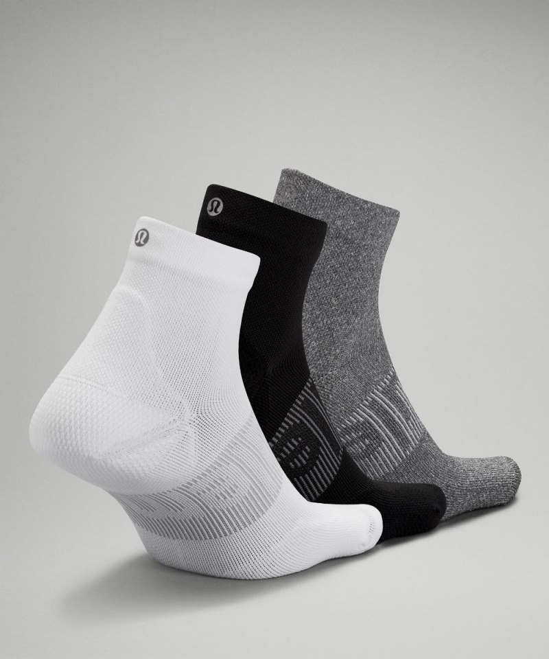 Lululemon Men's Power Stride Ankle Socks *3 Pack White / Heather Grey / Black Online Outlet Sale