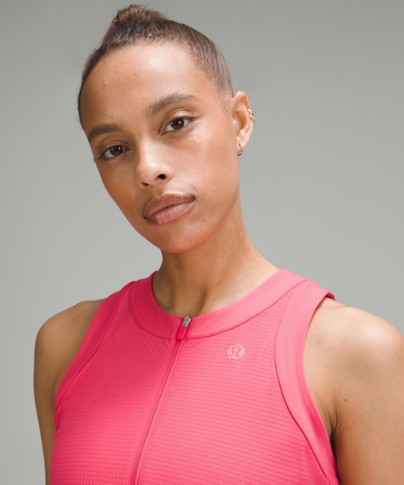 Lululemon Grid-Texture Sleeveless Linerless Tennis Dress Glaze Pink Online Outlet Sale