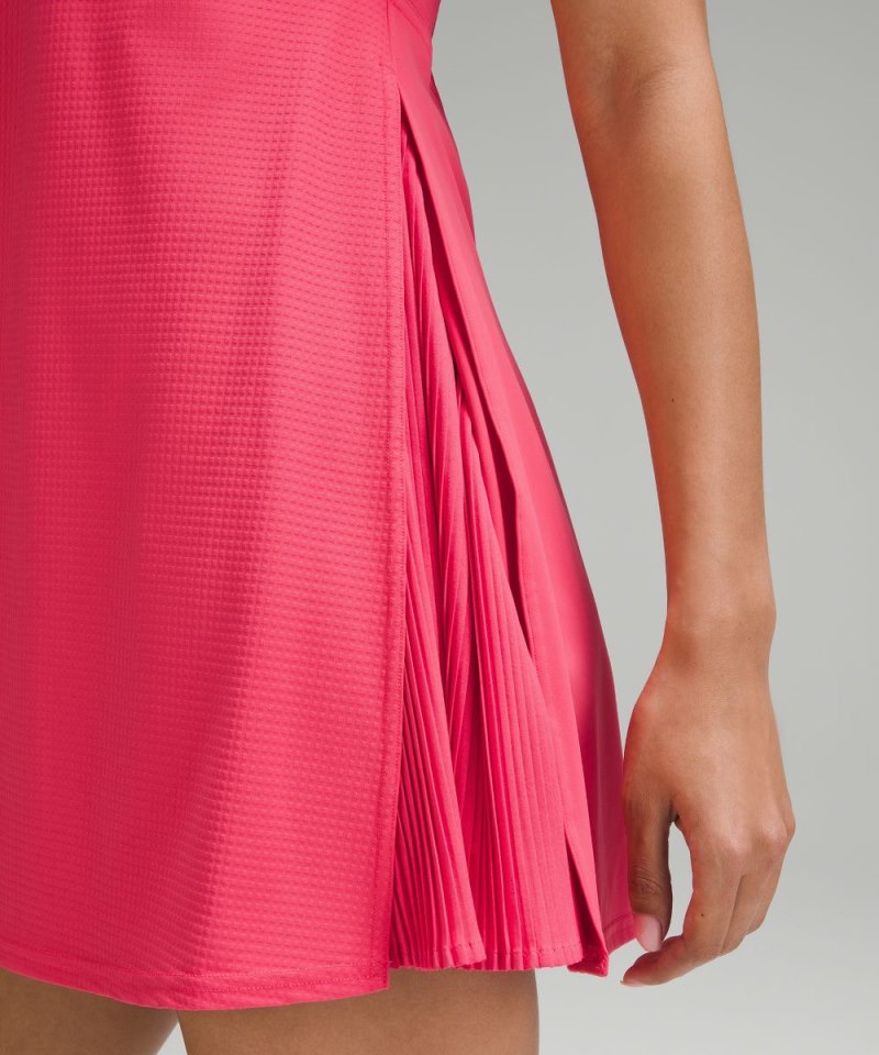 Lululemon Grid-Texture Sleeveless Linerless Tennis Dress Glaze Pink Online Outlet Sale