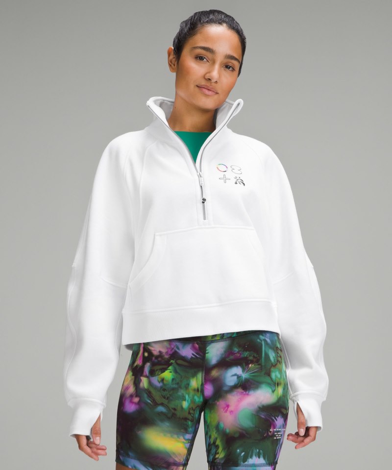 Lululemon Scuba Oversized Funnel-Neck Half Zip *Pride White Online Outlet Sale