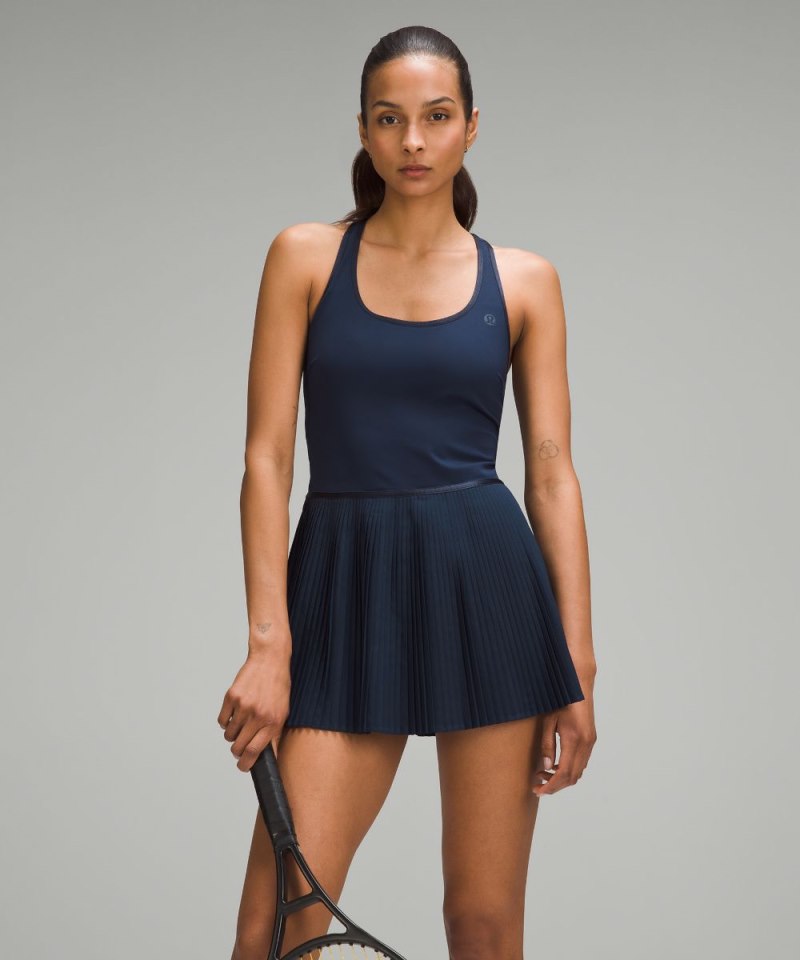 Lululemon Scoop-Neck Pleated Linerless Tennis Dress True Navy Online Outlet Sale
